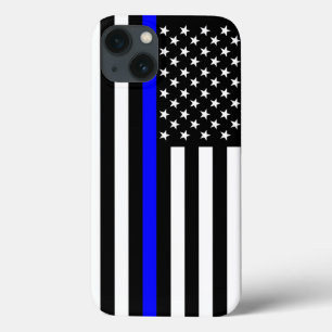 Amerikaanse vlag Thin Blue Line Symbol op iPhone 13 Hoesje