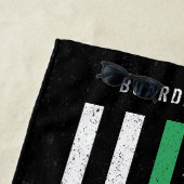 Amerikaanse vlag Thin Green Line Disted Name (Hand Strandlaken (In situ)