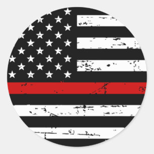 Amerikaanse vlag Thin Red Line Ronde Sticker