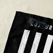 Amerikaanse vlag Thin White Line Disted Name (Hand Strandlaken (In situ)