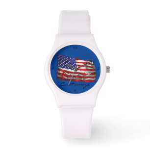  Amerikaanse vlag Thunder_Cove Horloge