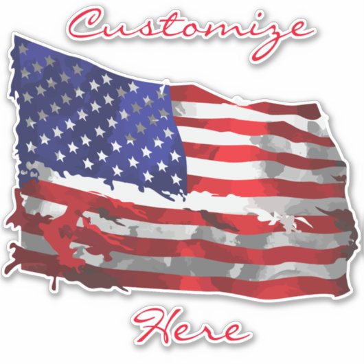 Amerikaanse vlag Thunder_Cove Sticker (Voorkant)
