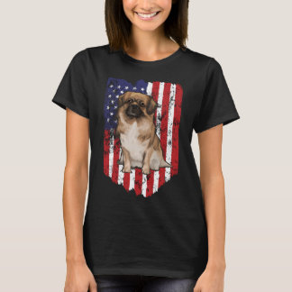 Amerikaanse vlag Tibetaans Spanjaard op 4 juli VS T-shirt