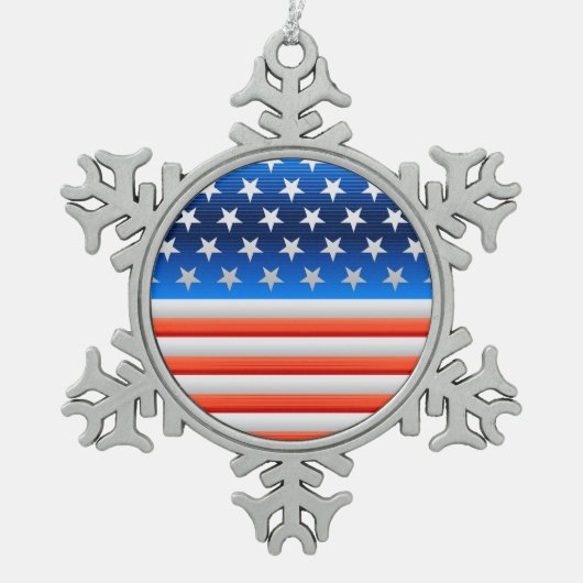 Amerikaanse vlag tin sneeuwvlok ornament (Voorkant)