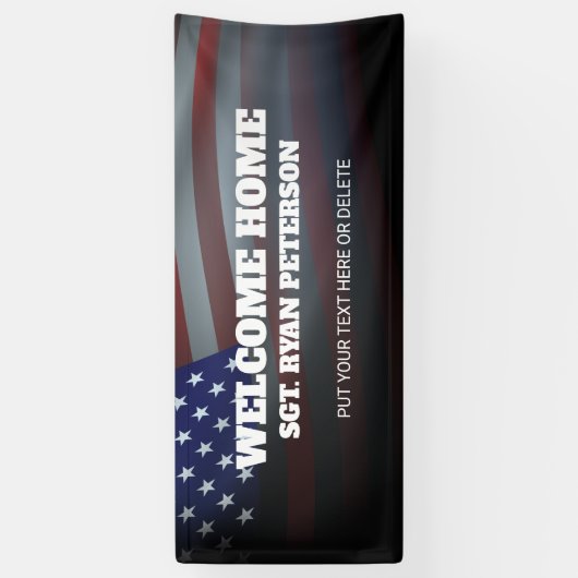 Amerikaanse vlag | Transparante indeling | Zwart Spandoek (Verticaal)