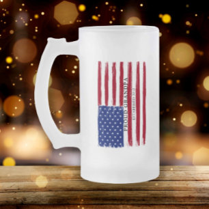 Amerikaanse vlag trotse opa matglas bierpul