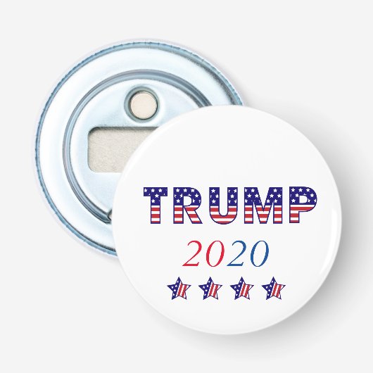 Amerikaanse vlag Trump 2020 Button Flesopener (Voorkant)