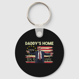Amerikaanse vlag Trump Daddys Home Wij de mensen 4 Sleutelhanger