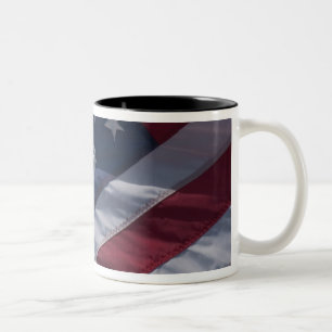 Amerikaanse vlag. tweekleurige koffiemok