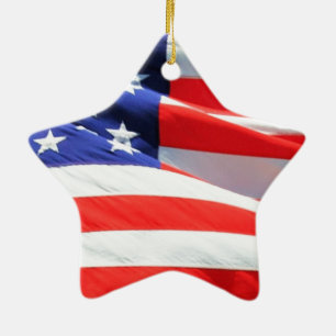 Amerikaanse vlag, u kunt tekst toevoegen en foto's keramisch ornament