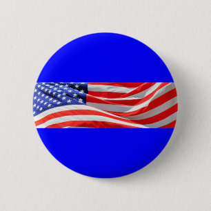 Amerikaanse vlag, u kunt tekst toevoegen en foto's ronde button 5,7 cm