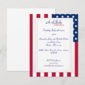 Amerikaanse vlag - Uitnodigingen van vierde juli (Voorkant / Achterkant)