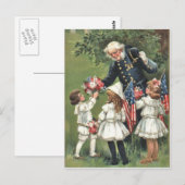 Amerikaanse Vlag Unie Veteraan Boeket Bloemen Briefkaart (Voorkant / Achterkant)