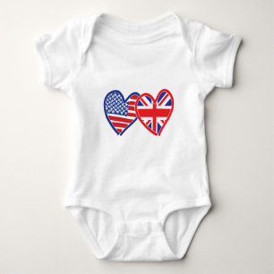 Amerikaanse vlag-/Unievlagerhart Romper