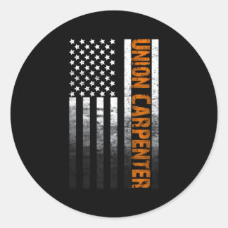 Amerikaanse vlag Union Carpenter houtbewerking Ronde Sticker