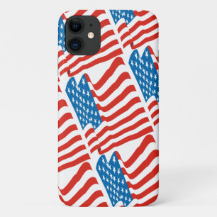 Amerikaanse Vlag USA 80s Retro Stijl iPhone 11 Hoesje