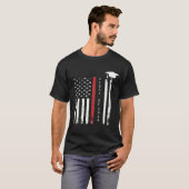 Amerikaanse vlag USA afstuderen senior T-shirt (Voorkant volledig)
