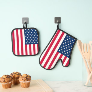 Amerikaanse vlag USA Oven Mitt & Pot Holder Set