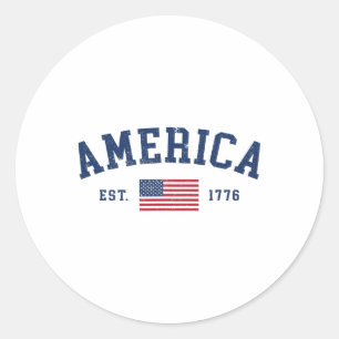 Amerikaanse Vlag Usa Verenigde Staten Van Amerika Ronde Sticker