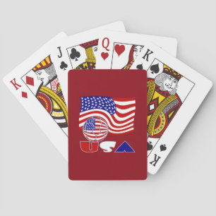 Amerikaanse Vlag USA Voetbal Rode Achtergrond Pokerkaarten