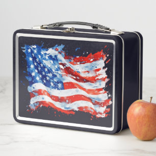 Amerikaanse Vlag USA Waterverf 4 juli