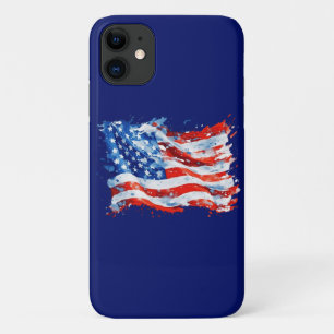 Amerikaanse Vlag USA Waterverf 4 juli iPhone 11 Hoesje
