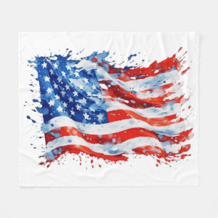 Amerikaanse Vlag USA Waterverf 4 juli Fleece Deken