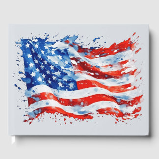 Amerikaanse vlag USA Waterverf 4 juli Gastenboek
