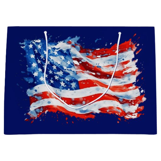 Amerikaanse vlag USA Waterverf 4 juli Groot Cadeauzakje (Voorkant)