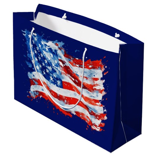 Amerikaanse vlag USA Waterverf 4 juli Groot Cadeauzakje (Achterkant Gekanteld)