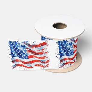 Amerikaanse Vlag USA Waterverf 4 juli Lint