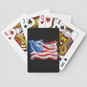 Amerikaanse vlag USA Waterverf 4 juli Pokerkaarten