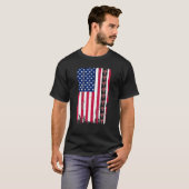 Amerikaanse vlag Uterus Show Middle Finger Feminis T-shirt (Voorkant volledig)