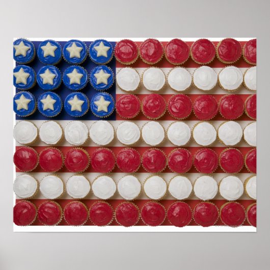 Amerikaanse vlag van cupcakes poster (Voorkant)