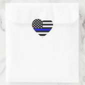 Amerikaanse vlag van de politie Thin Blue Line Hart Sticker (Tas)