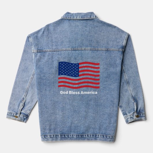 Amerikaanse vlag van God Bless America Denim Jacket (Achterkant)