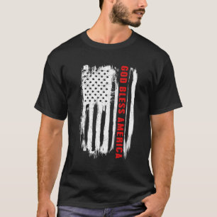 Amerikaanse vlag van God Bless America T-shirt
