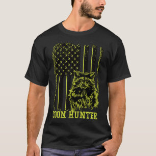 Amerikaanse vlag van Patriottisch Coon Hunter Racc T-shirt