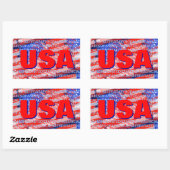 Amerikaanse vlag van vaderland rechthoekige sticker (Vel)