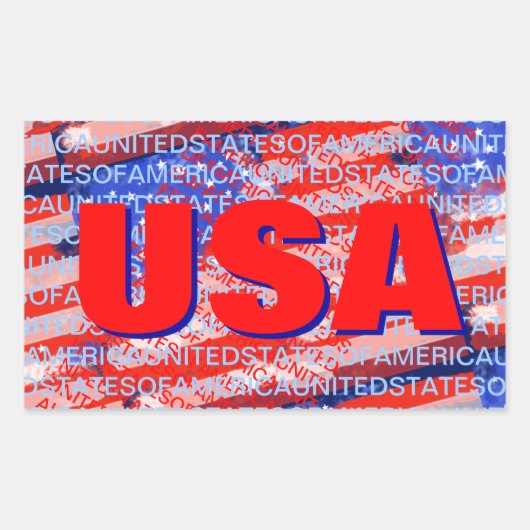 Amerikaanse vlag van vaderland rechthoekige sticker (Voorkant)