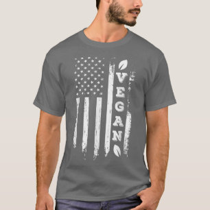 Amerikaanse vlag Vegan met behulp van Veggies Funn T-shirt