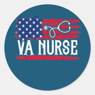 Amerikaanse vlag Ventilator Nurse Patriotic op de Ronde Sticker