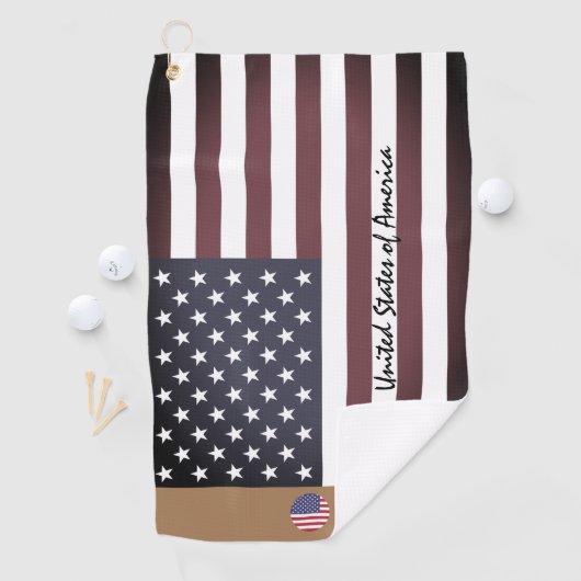 Amerikaanse vlag & Verenigde Staten monogrammen Ve Golfhanddoek (Insitu)