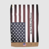 Amerikaanse vlag & Verenigde Staten monogrammen Ve Golfhanddoek (Voorkant)