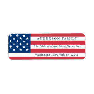 Amerikaanse vlag Verenigde Staten op 4 juli Patrio Etiket