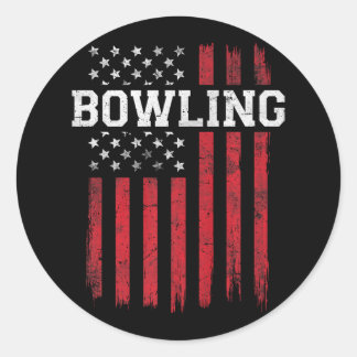 Amerikaanse vlag Verenigde Staten Patriot Bowler Ronde Sticker
