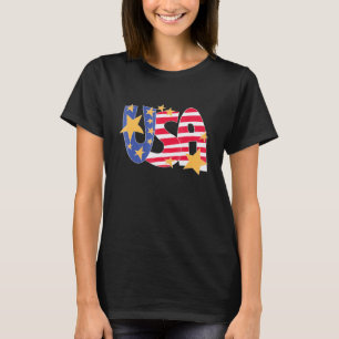 Amerikaanse vlag Verenigde Staten van Amerika 4e V T-shirt