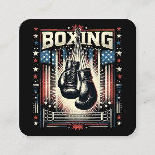 Amerikaanse vlag verhit - Boxer bo Vierkante Visitekaartje