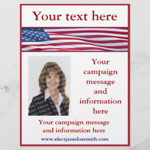 Amerikaanse Vlag Verkiezingscampagne Flyer Sjabloo