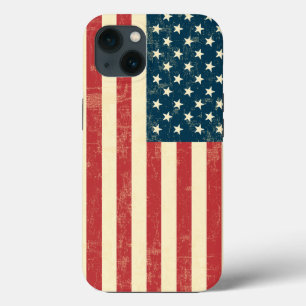 Amerikaanse vlag verouderd vervaagd iPhone 13 hoesje